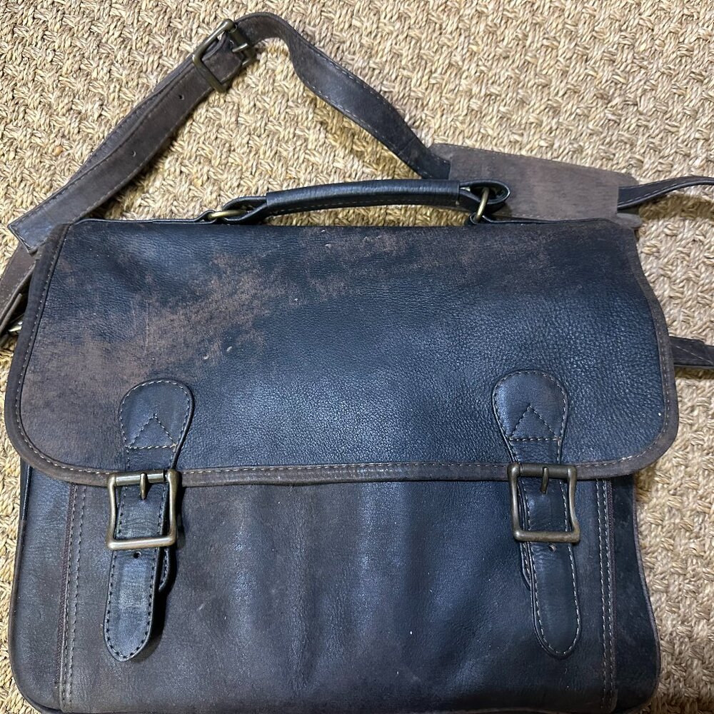 LEATHER SATCHEL CROSSBODY SHOULDER BAG UNISEX